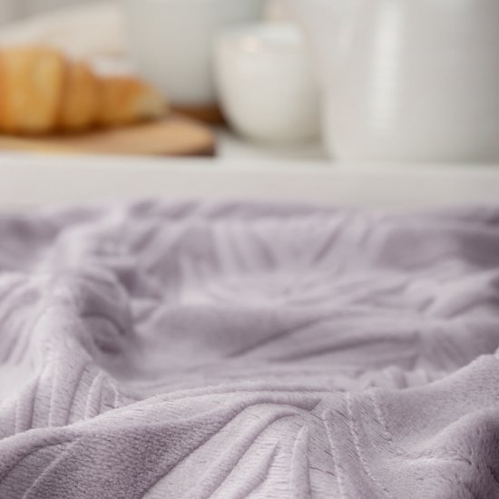 Плед Листья 150x200 см полиэстер цвет сиреневый