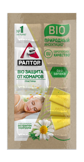 Биоинсектицид для защиты от комаров Раптор пластина