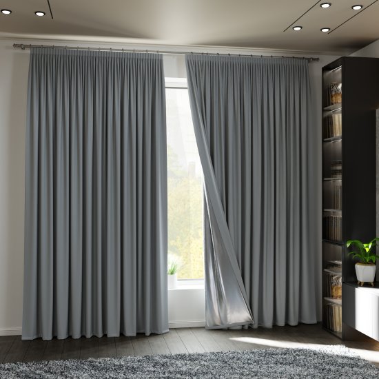 Комплект штор на ленте блэкаут Miamoza Dark 150x250 см цвет серый