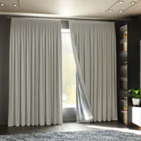 Комплект штор на ленте блэкаут Miamoza Dark 150x250 см цвет светло-бежевый