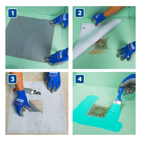 Лента гидроизоляционная Plitonit манжета настенная 120x120 см (2шт.)