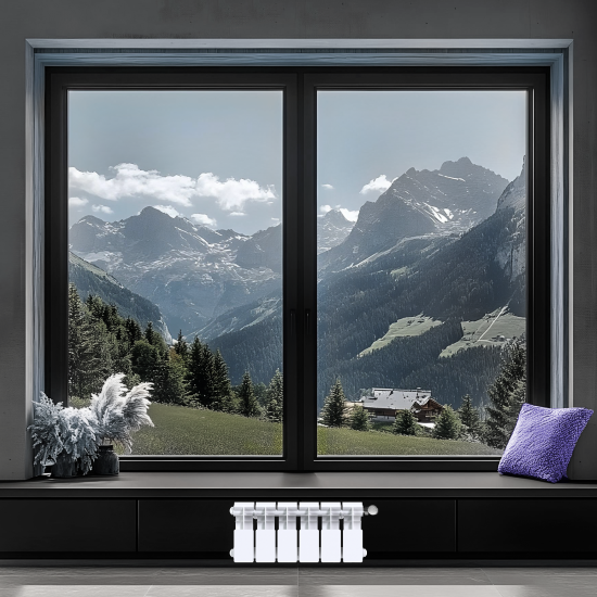 Радиатор секционный Le Heat Bimetal 200/100 6 секций боковое подключение биметалл белый