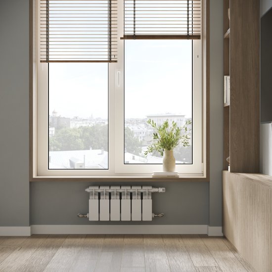 Радиатор секционный Le Heat Bimetal 200/100 6 секций боковое подключение биметалл белый