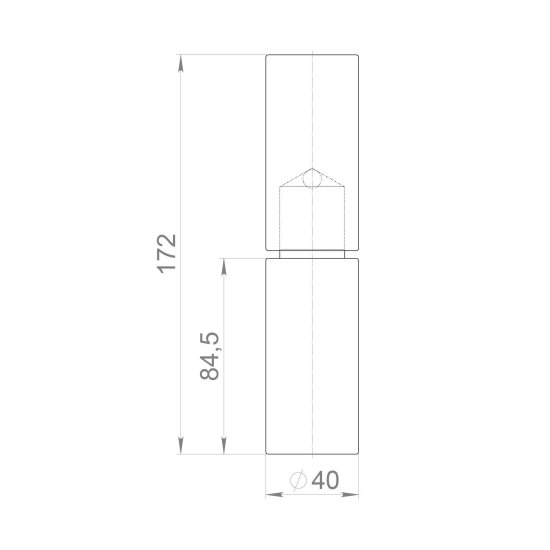 Петля гаражная с шаром 40x170 мм цвет черный