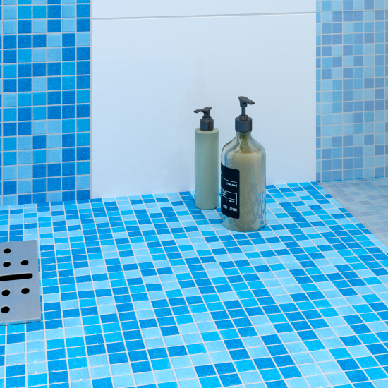 Мозаика стеклянная KREAFORTA голубая 327x327x4 мм