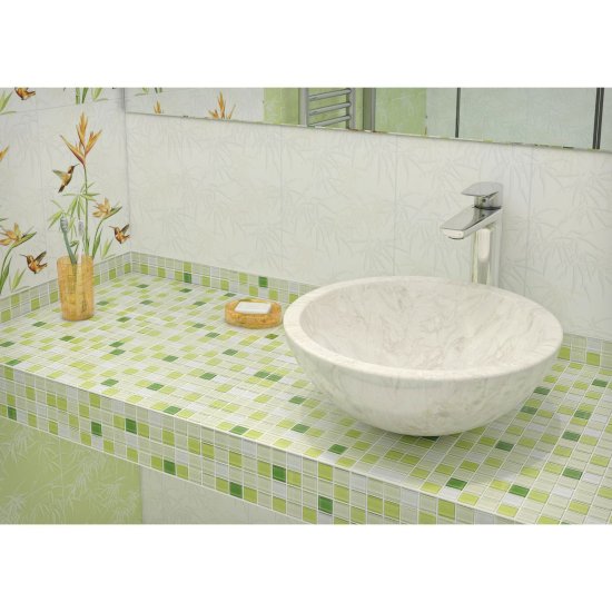 Мозаика стеклянная KREAFORTA зеленая 300x300x4 мм