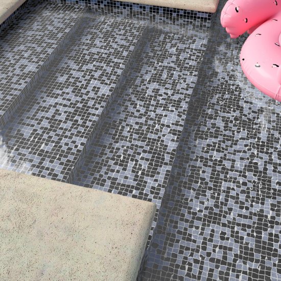 Мозаика стеклянная KREAFORTA черно-серая 327x327x4 мм