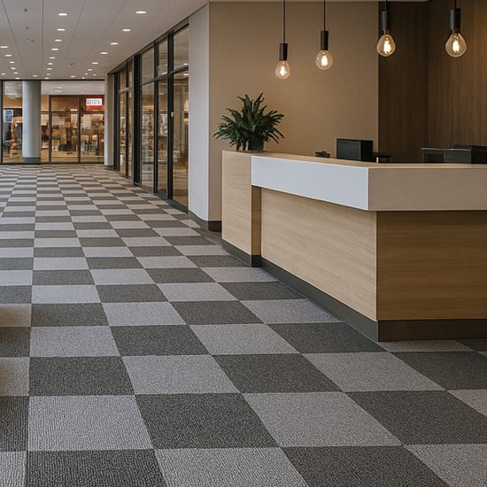 Ковровая плитка КМ2 Сириус серый 5 кв.м 0,5х0,5 м