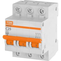 Автомат TDM ELECTRIC ВА47-63 3Р, 25 А, 4,5 кА, С