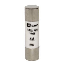 Вставка плавкая EKF ПВЦ 4А 50 кА 500 В цилиндрическая (pvc-10x38-4)