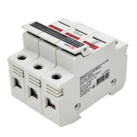 Предохранитель-разъединитель EKF ПВЦ 3P 32А 500 В на DIN-рейку с индикацией (pr-10-38-3)