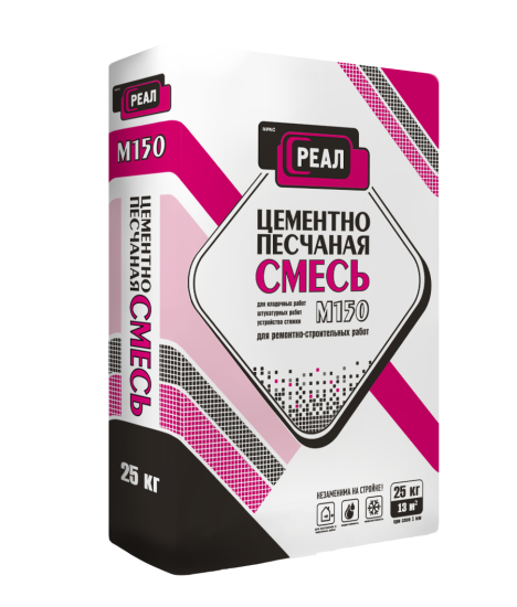 Смесь цементно-песчаная M150 (ЦПС) Реал 25 кг