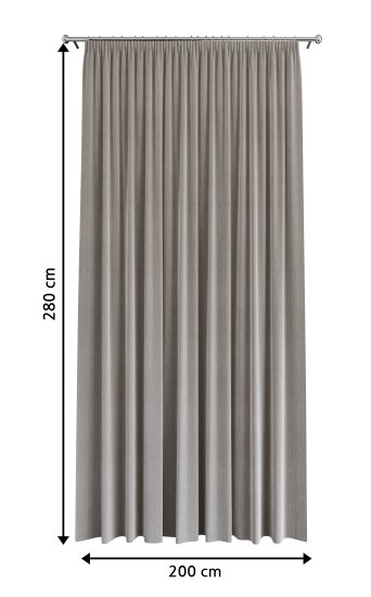 Штора на ленте Камелия 200x280 см цвет светло-бежевый