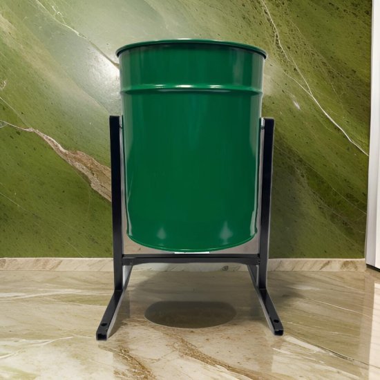 Урна мусорная 21 л металлическая зеленая