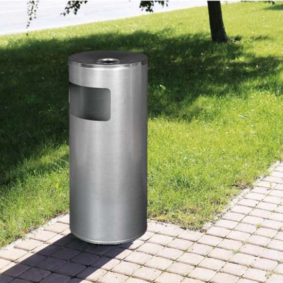 Урна мусорная 30 л металлическая алюминий