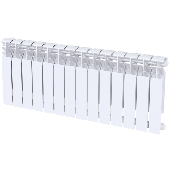Радиатор секционный Le Heat Bimetal 350/90 14 секций боковое подключение биметалл белый