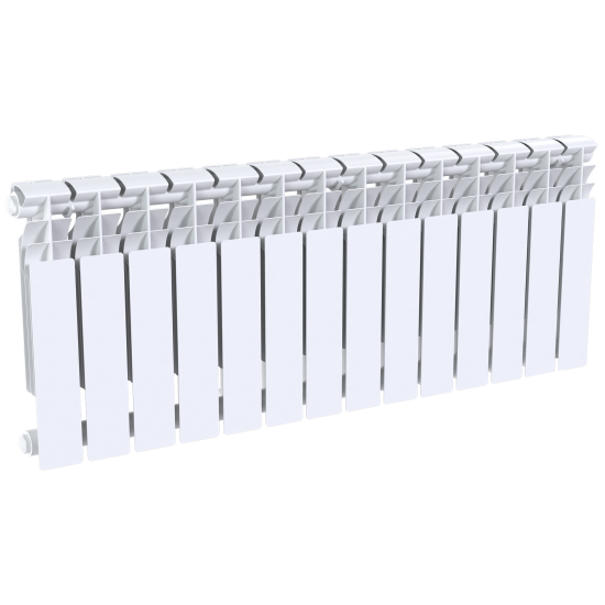 Радиатор секционный Le Heat Bimetal 350/90 14 секций боковое подключение биметалл белый