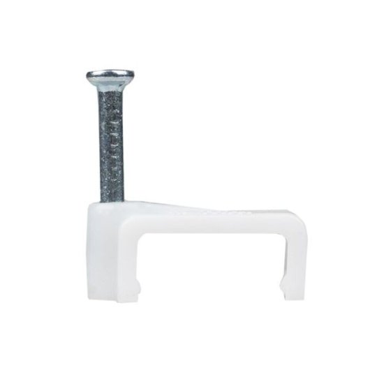 Скобы для крепления кабеля плоские EKF PROxima 12 мм полипропиленовые белые (50 шт.) (plcn-ss-12)