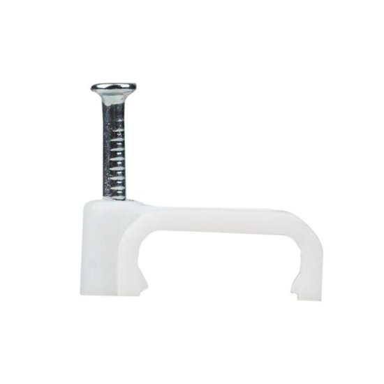 Скобы для крепления кабеля плоские EKF PROxima 14 мм полипропиленовые белые (50 шт.) (plcn-ss-14)