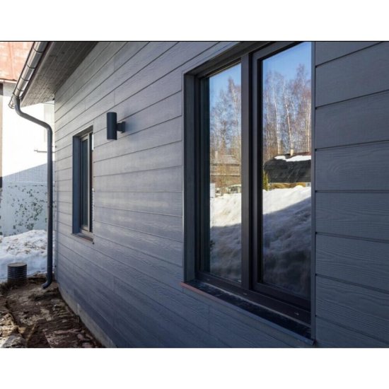 Сайдинг фиброцементный Фибратек Click 3000х190 мм серый под покраску КПП