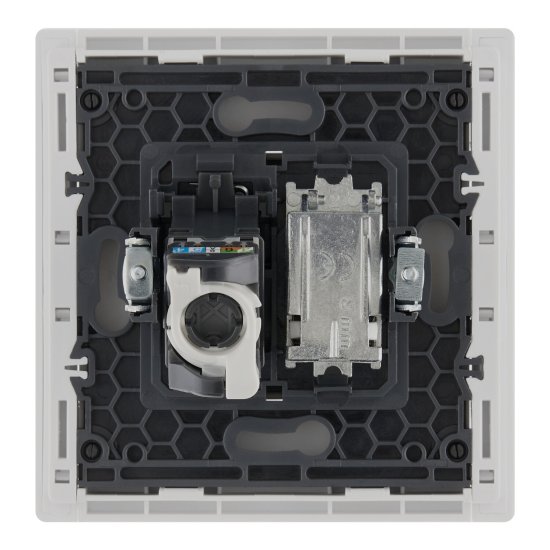 Розетка телевизионная/ компьютерная IEK Forte&Piano FP236 встраиваемая белая TV/ RJ45 (FP-AK20-1-K01)