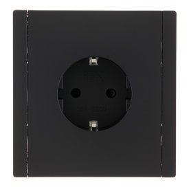 Розетка IEK Forte&Piano FP113 встраиваемая черная со шторками (FP-R14-16-1-K02)