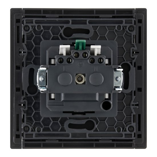 Розетка IEK Forte&Piano FP113 встраиваемая черная со шторками (FP-R14-16-1-K02)