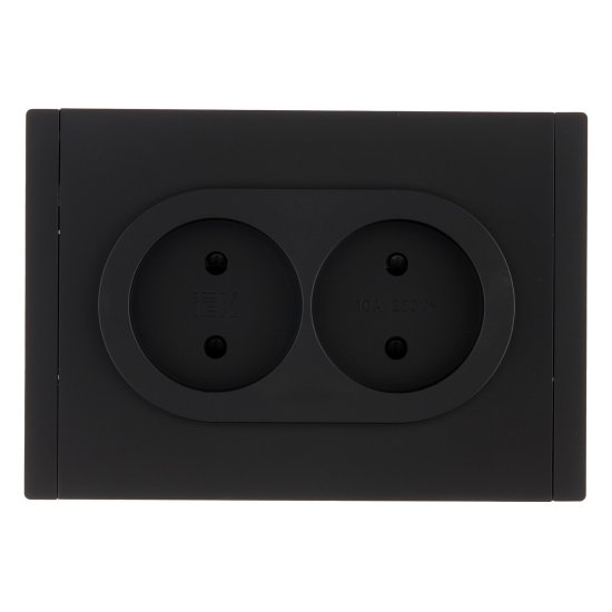 Розетка IEK Forte&Piano FP125 встраиваемая черная со шторками (FP-R23-10-1-K02)