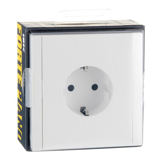 Розетка IEK Forte&Piano FP213 встраиваемая белая со шторками (FP-R14-16-1-K01)