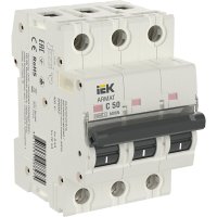 Автоматический выключатель модульный IEK Armat M06N 3P 50А тип C 6 кА 400 В (AR-M06N-3-C050)