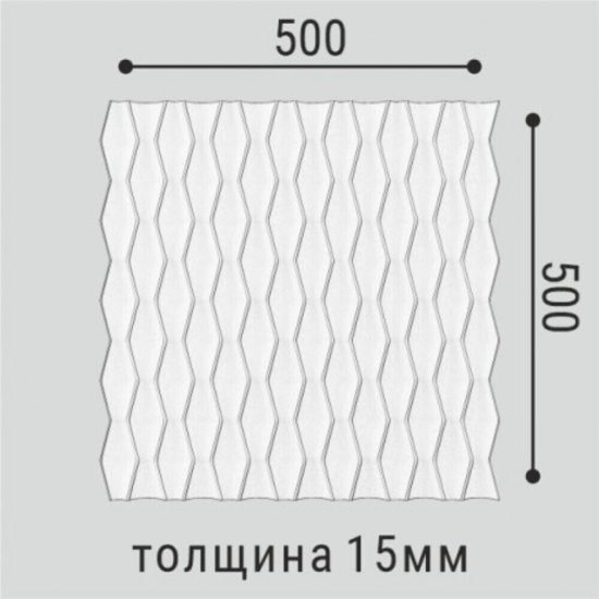 Панель декоративная из экополимера 500х500х15 мм Bello Deco Polymer СП 17 белая 0,25 кв.м