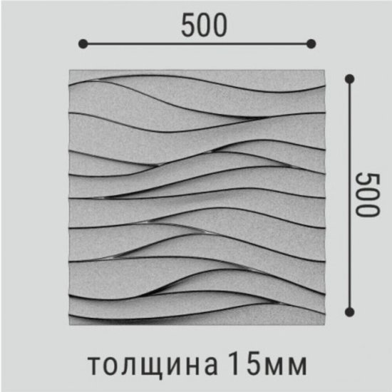 Панель декоративная из экополимера 500х500х15 мм Bello Deco Polymer СП 13 белая 0,25 кв.м