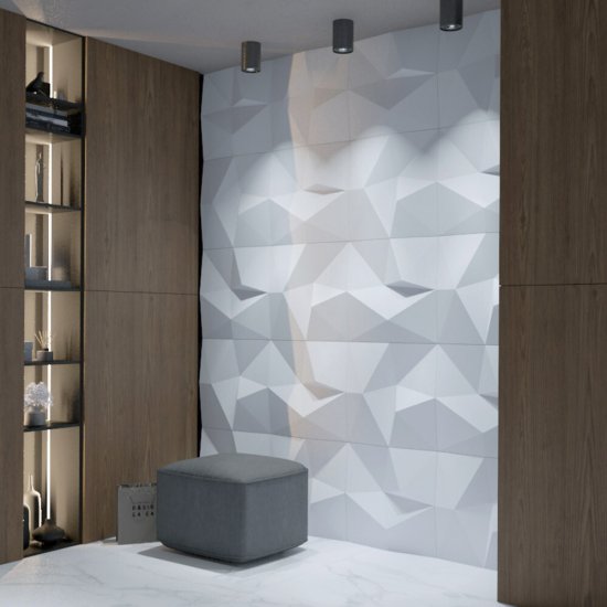 Панель декоративная из экополимера 500х500х50 мм Bello Deco Polymer СП 16 белая 0,25 кв.м