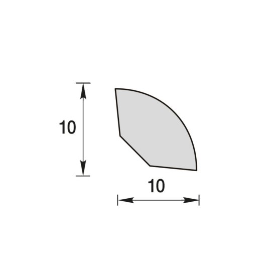 Уголок ПВХ 10х10х2700 мм округлый 229 дуб латте