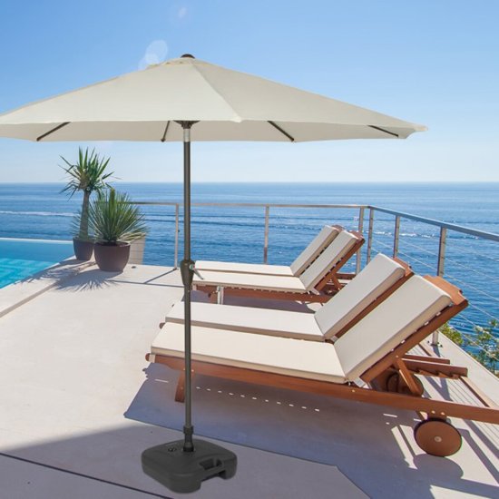 Зонт Элластик-Пласт белый 250 см солнцезащитный (ЭП 706525)