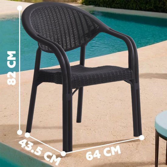 Кресло пластиковое Heniver Vivere шоколад 820х435х640 (SPC-120)