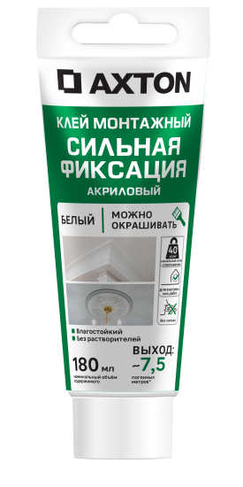 Клей монтажный акриловый Axton белый 180 мл