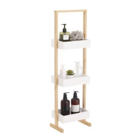 Стеллаж для ванной Lemer Nice 3 полки 26x70x17 см цвет белый/дерево