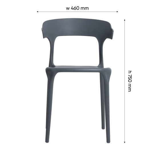 Кухонный стул Treet Roero 46.5x74x46.5 см каркас пластик спинка полипропилен цвет серый