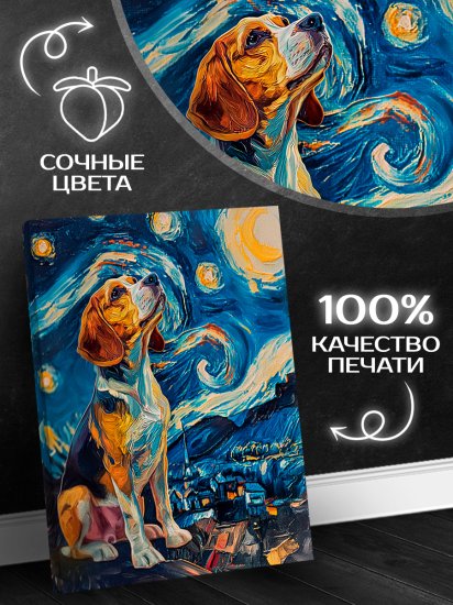 Картина на холсте Ночь бигля 40x50 см