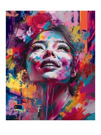 Картина на холсте Девушка в красках 40x50 см