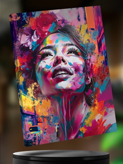 Картина на холсте Девушка в красках 40x50 см