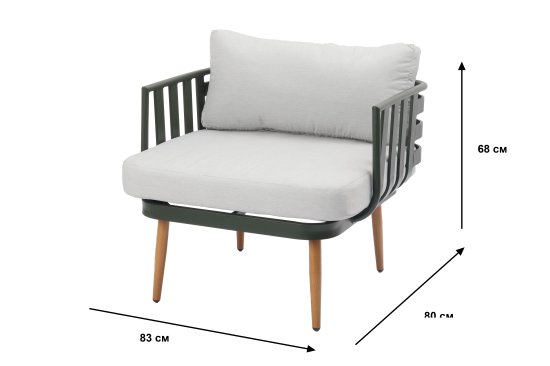 Набор садовой мебели для отдыха Garden Story Ashland GS066 металл зелено-серый диван 1 шт. кресло 2 шт. столик 2 шт.