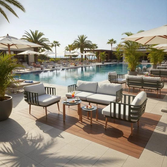 Набор садовой мебели для отдыха Garden Story Ashland GS066 металл зелено-серый диван 1 шт. кресло 2 шт. столик 2 шт.