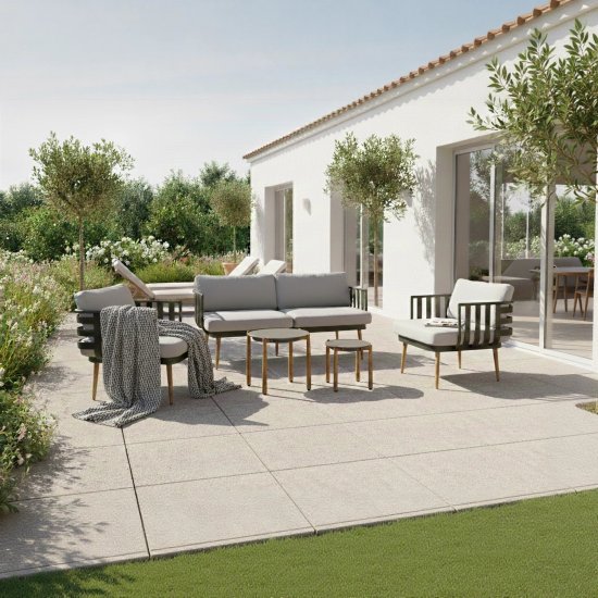 Набор садовой мебели для отдыха Garden Story Ashland GS066 металл зелено-серый диван 1 шт. кресло 2 шт. столик 2 шт.