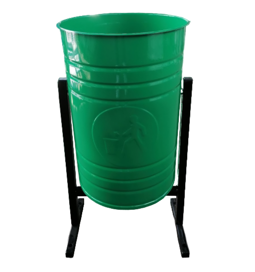 Мусорный бак Эконом круглая металл зеленый