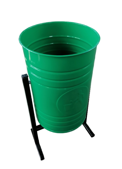 Мусорный бак Эконом круглая металл зеленый