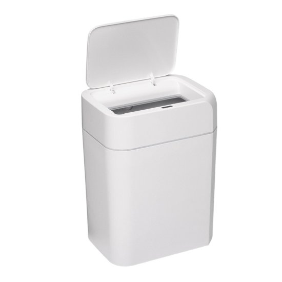 Ведро для мусора Доляна с крышкой 12 л пластик белое сенсорное
