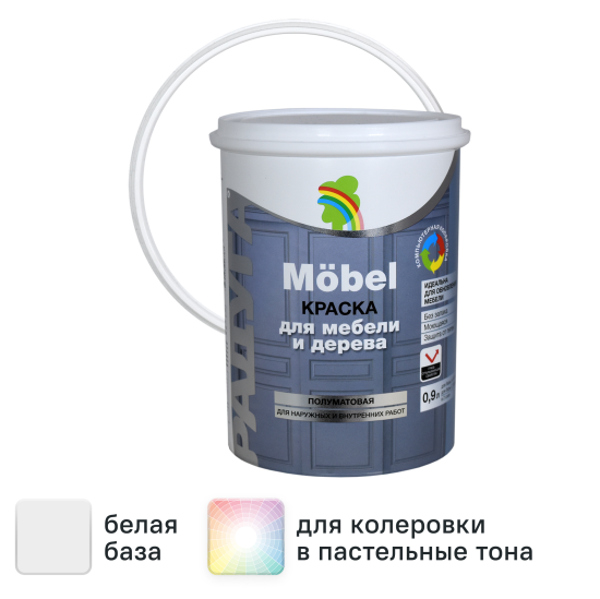 Краска ВД-АК 115 для мебели база С цвет прозрачный 0.9 л