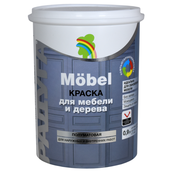 Краска ВД-АК 115 для мебели база С цвет прозрачный 0.9 л